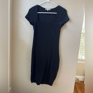 Ribbed Bodycon Square Neckline Dress